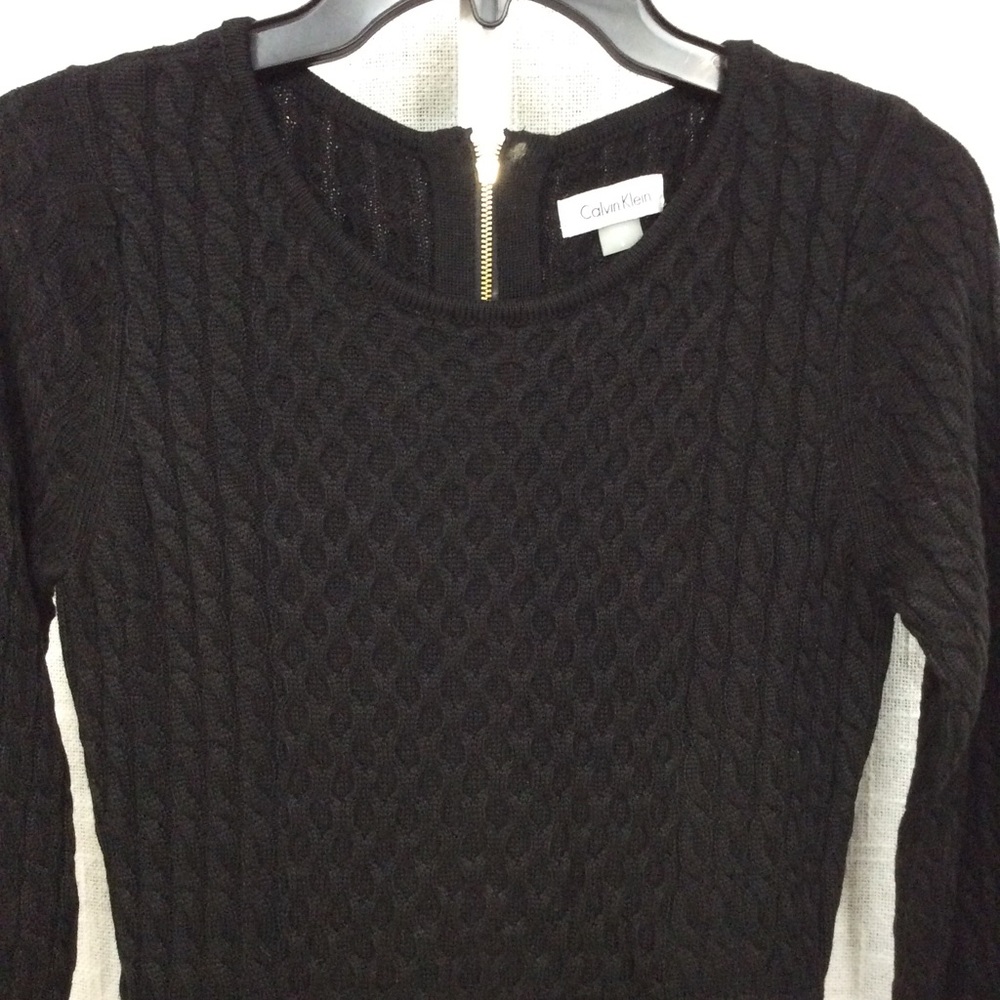 Calvin Klein Small Black Scoop Neck Sweater Dress